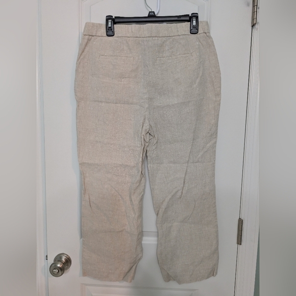 Talbot's, Women's Size 8 100% Linen, Cropped Pants, Khaki - Picture 2 of 6